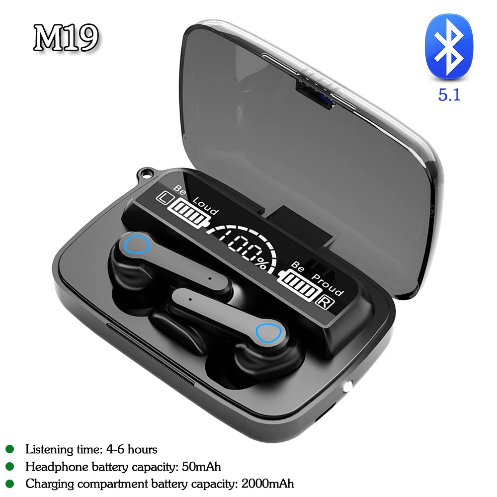 Wireless Stereo Earphones Waterproof Bluetooth-Compatible Gaming, Headsets Noise Reduction