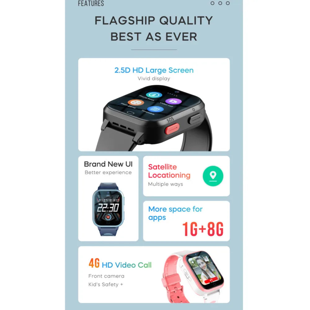 Smart Watch Kid Video Call SOS GPS+LBS Location Smartwatch