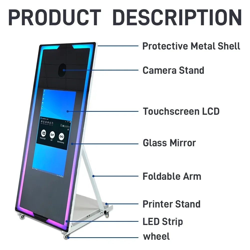 Touch Screen Photobooth Portable Wedding Party Activity Printer and Camera