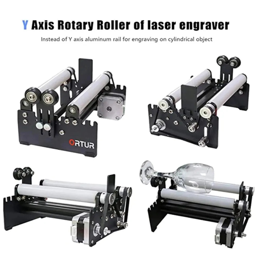 Rotary Roller, Laser Engraver, Automatic Y-axis, Rotary Attachment For Cans Cylindrical Objects