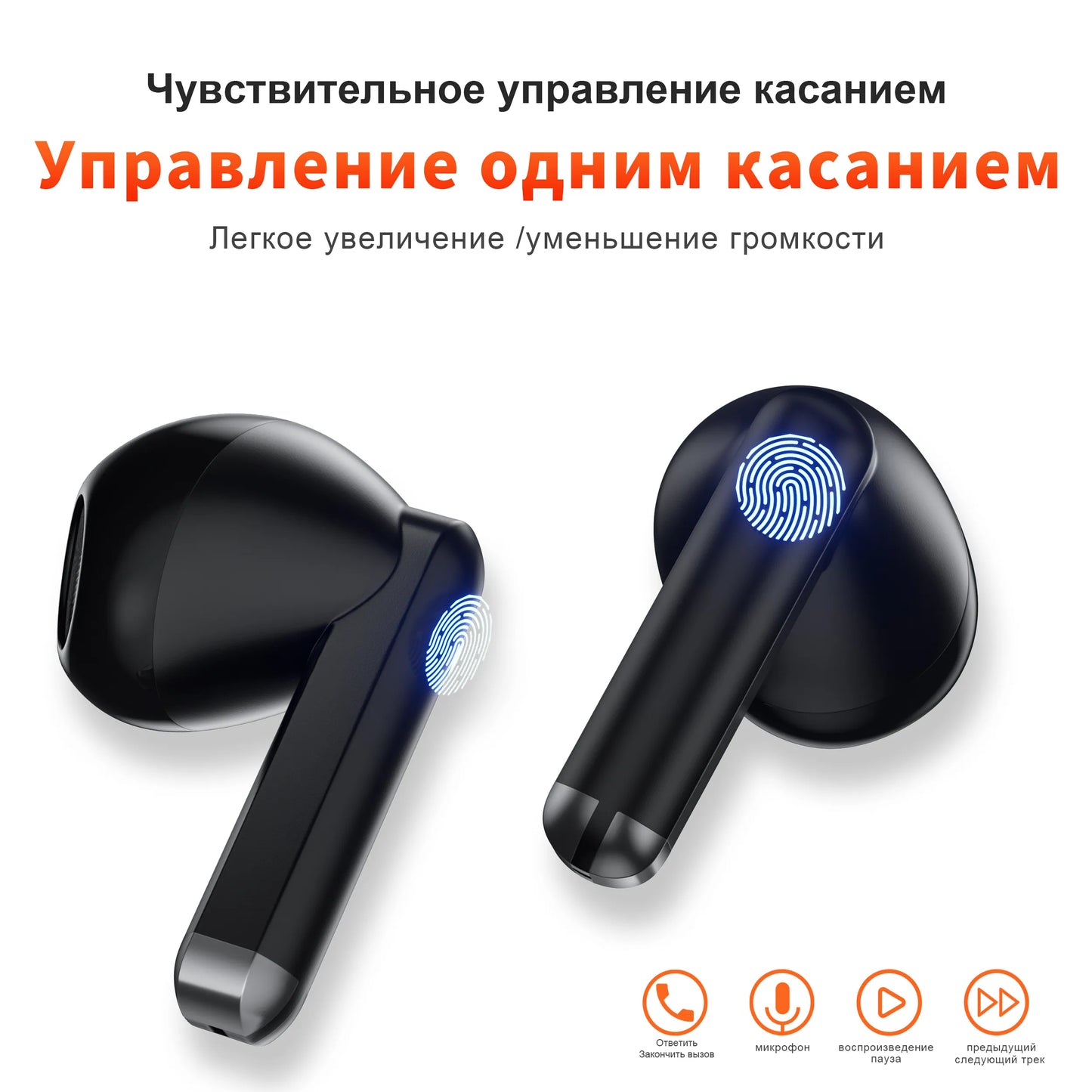 Wireless Headphones, Wi-Fi, Earphones, 4 Mics+ENC