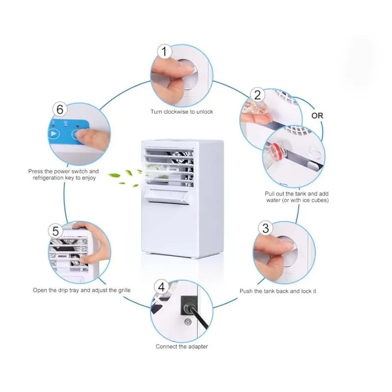 Mini Portable Air Conditioner
Misting, Humidifier Purifier