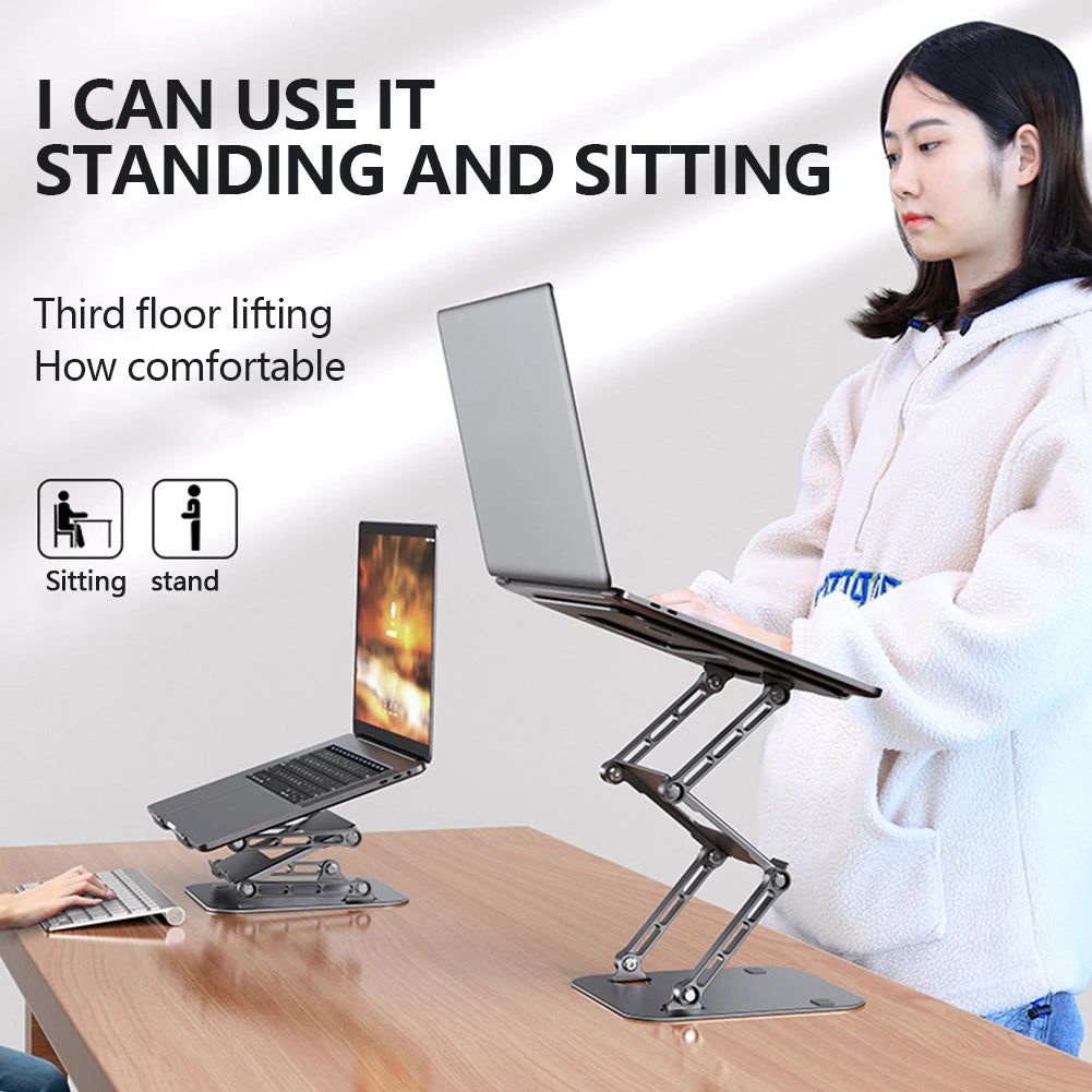 Adjustable Laptop Stand Aluminum Alloy, Foldable Cooling for MacBook