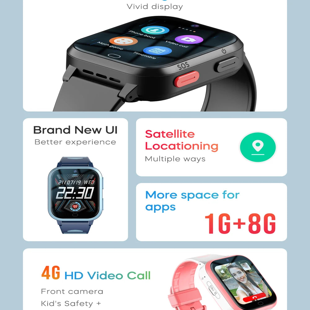 Kids Smart Watch GPS Wi-Fi Phone Sound Recording Call Back Monitor Alarm Clock