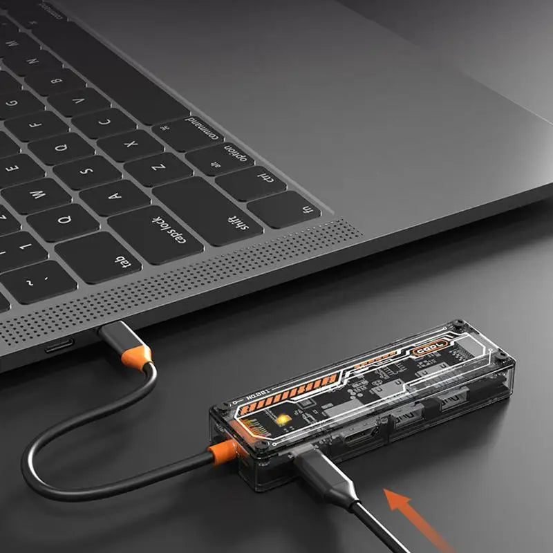 Transparent Compatible Adapter With Multiport Laptop Accessories Computer Cell Phone