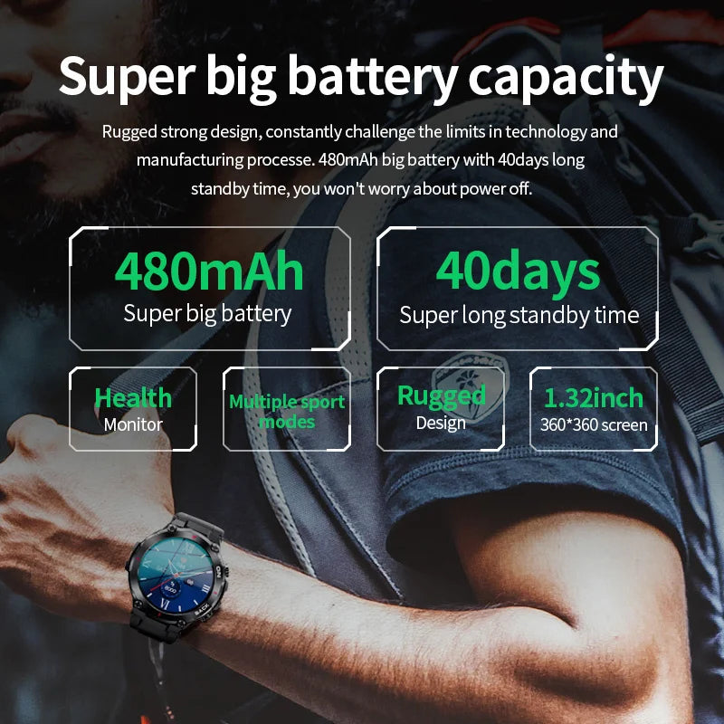 GPS Smart Watch Sport Reminder Health Monitor Heart Rate