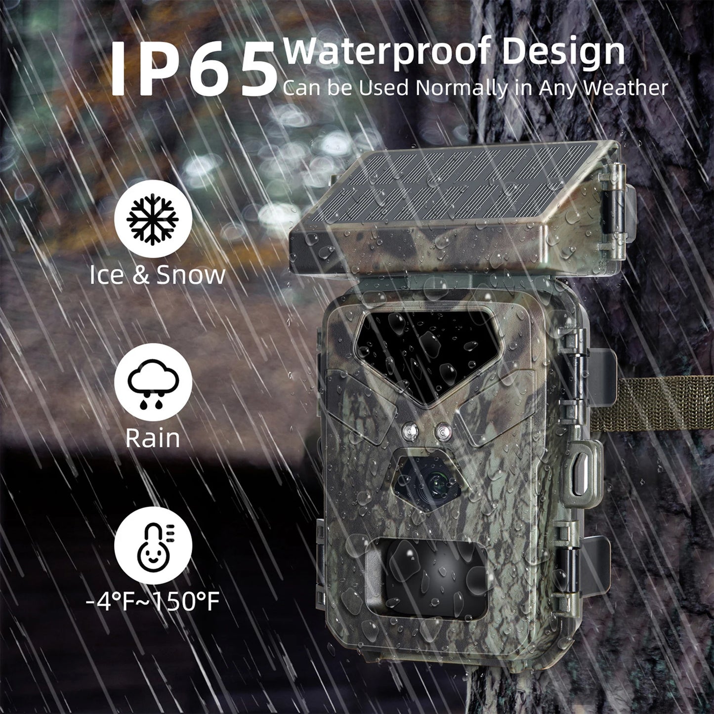 Tomshoo Solar Trail Camera 20MP/1080P Hunting Camera 0.3s Trigger Speed IP65 Super Night Vision Motion Activated Trail Camera