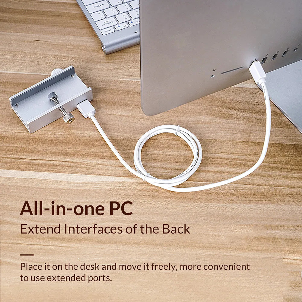Clip Type USB 3.0 HUB Aluminum Alloy External Mult Splitter