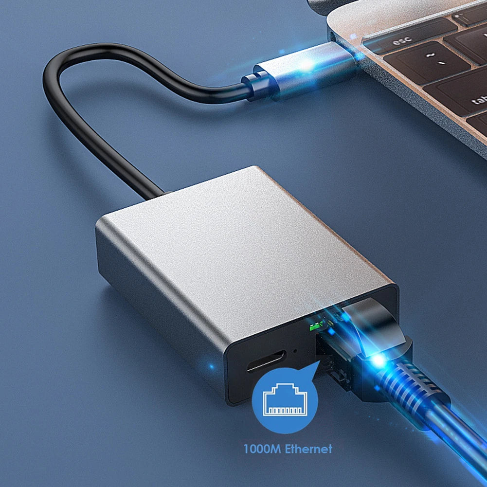 USB to Ethernet Adapter Network Card Cable MacBook Laptop