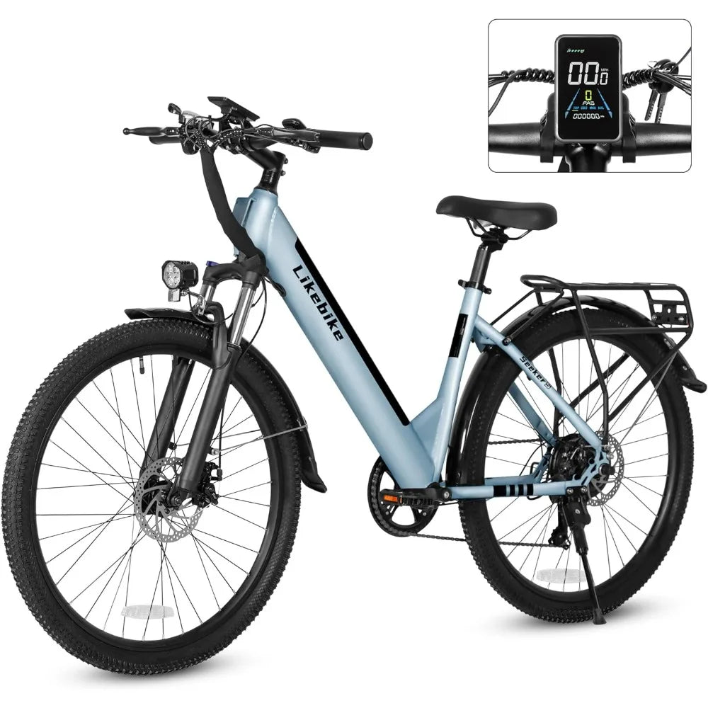 Electric Bike, Step Through, Electric Bicycle with 350W Motor, 36V 9Ah Removable