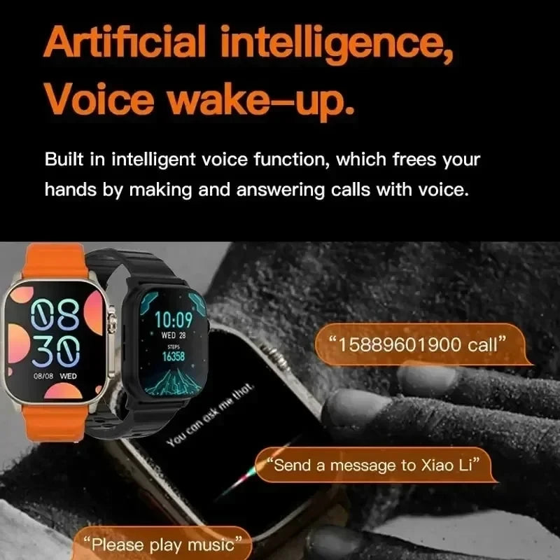 2023 Original Watch 9 Ultra Smart Watch 49mm Men Women Bluetooth Call BT Music Games Wireless Charging NFC Smartwatch For Apple