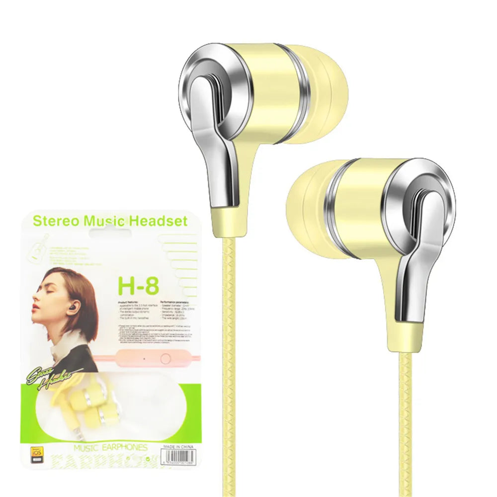 Wired Headphones, Earbuds, Stereo, Mic volume