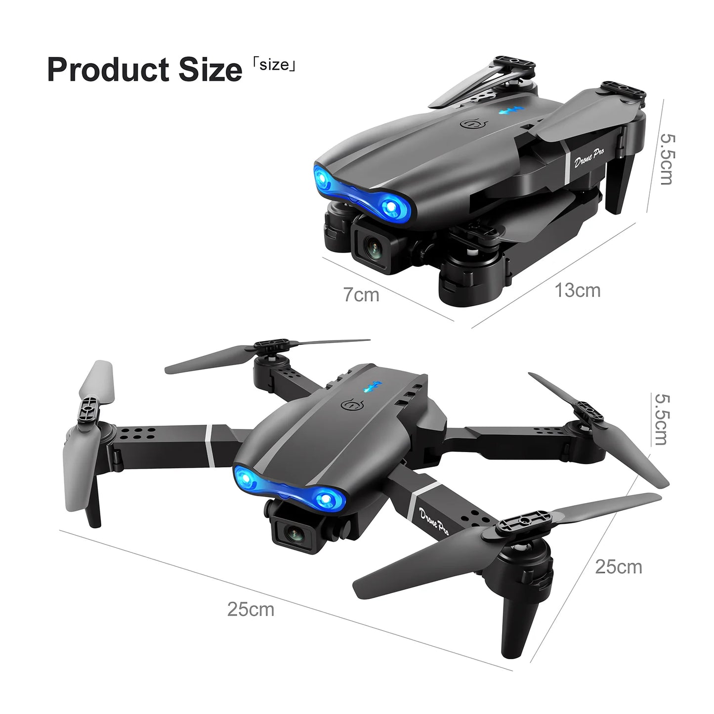 Drone With Wide Angle Dual HD Camera Foldable RC Helicopter 5G WIF..