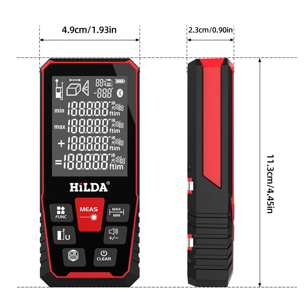 Laser Rangefinder Distance Meter Finder Building Measure Ruler Laser Tape Range