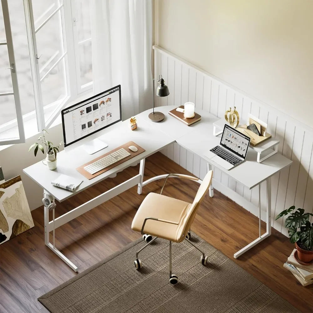 47 Inch Corner Desk with Large Monitor Stand Gaming Desk Computer