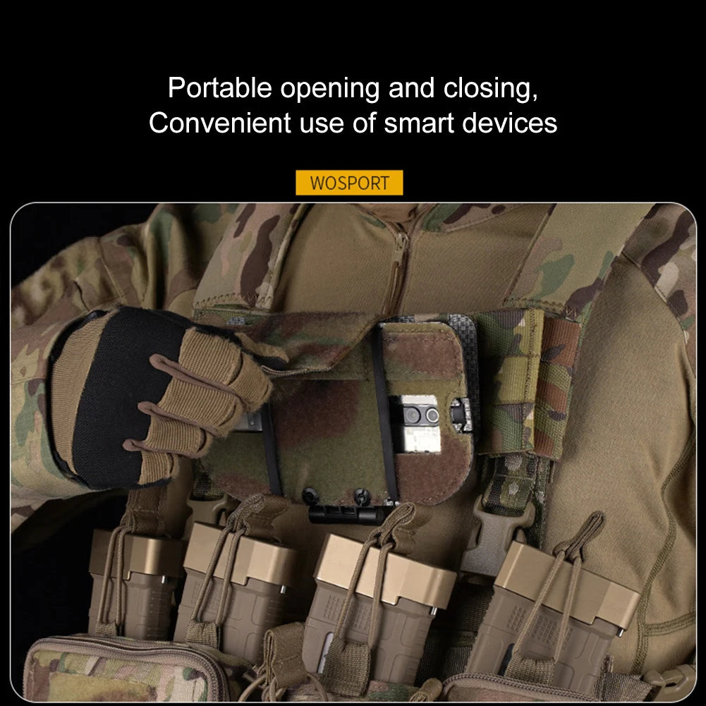 vest Molle Phone Holder Cell Phone Board with MOLLE Strap Carrier