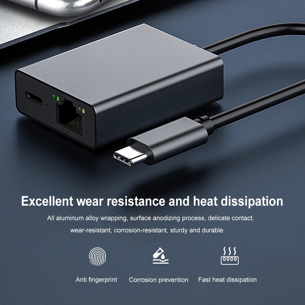USB to Ethernet Adapter Network Card Cable MacBook Laptop