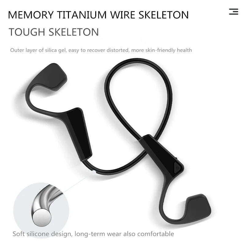 Sport Waterproof Bone Conduction Headphone Wireless Bluetooth Microphone Running