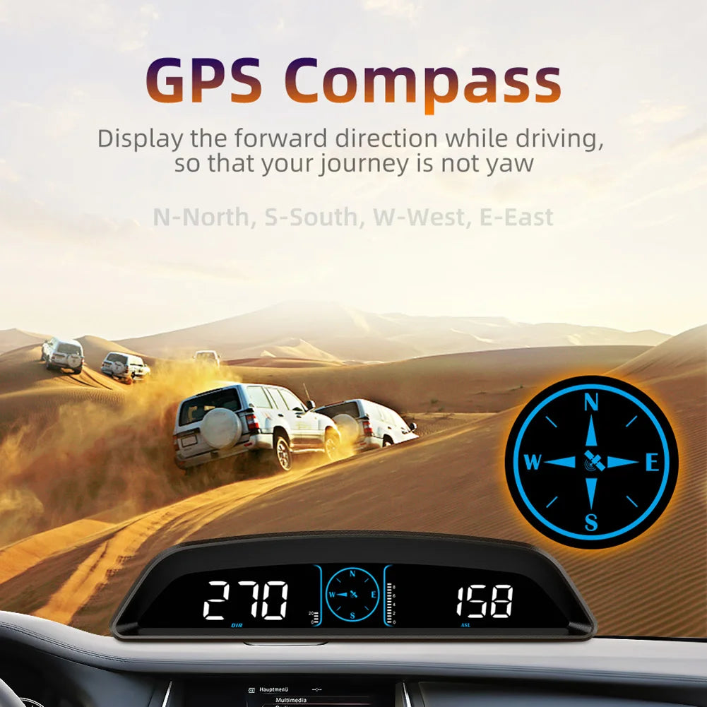 GPS HUD Speedometer Display, Car Smart Display, Digital Alarm