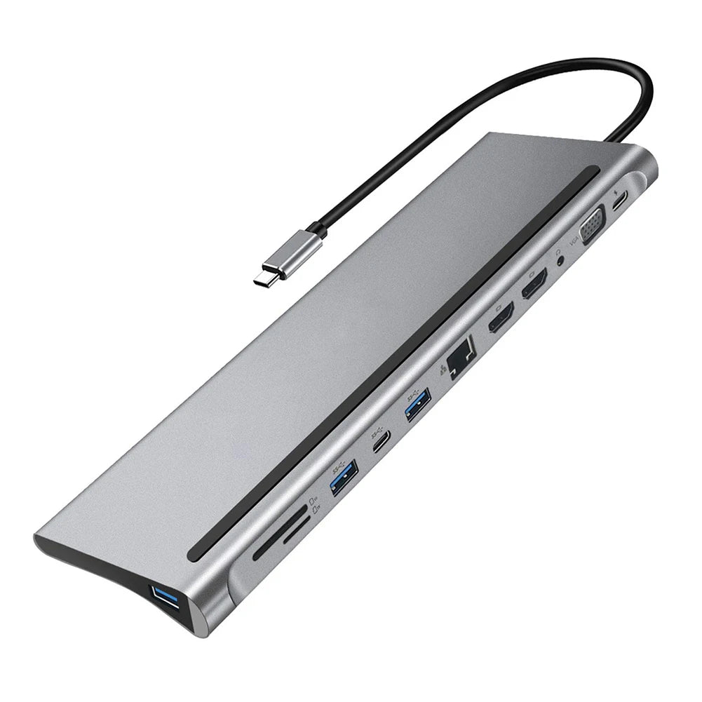 Dual HDMI Rj45 Power Adapter Docking Station Multi USB Splitter