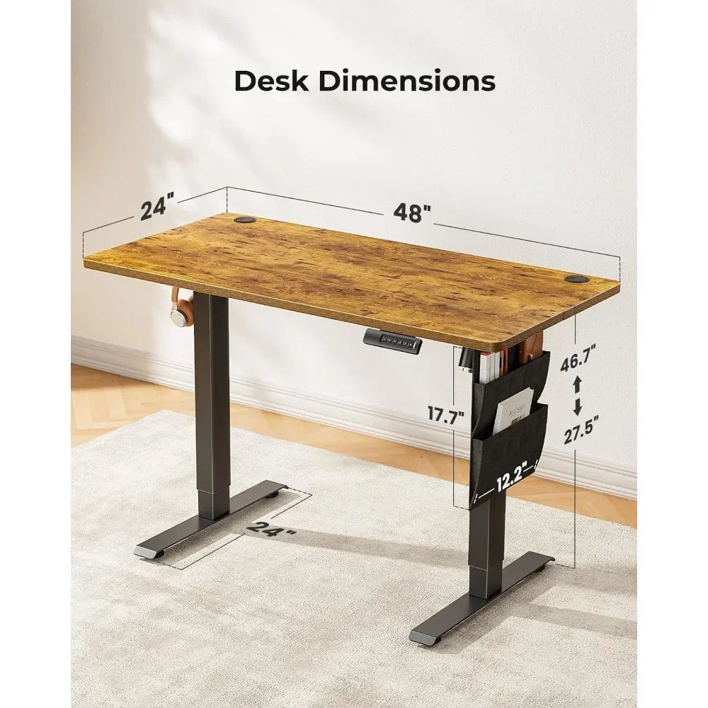 Standing Desk Adjustable Electric Desk with Storage Bage