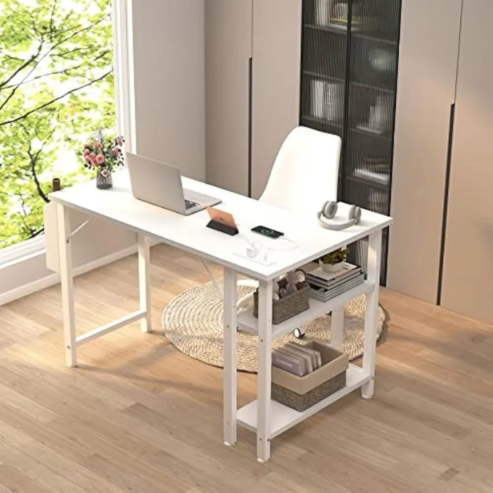 Computer Desks L-Shaped 40 Inch Small Corner Desk for Small Home Office