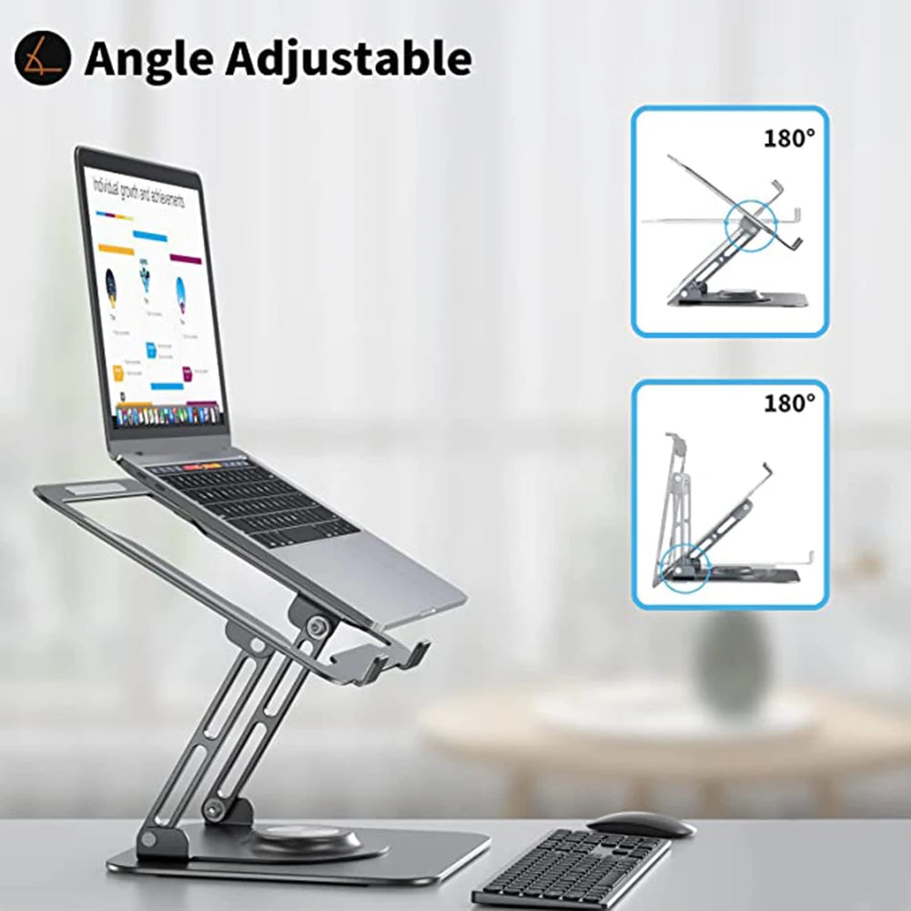 360 Rotating Cooling Bracket Portable Liftable Laptop Holder Aluminum Alloy