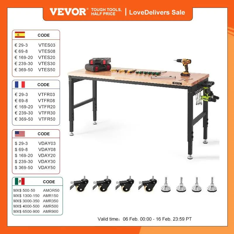 Woodwork Bench Operation Saw Table with 10-Height Adjustable Holes