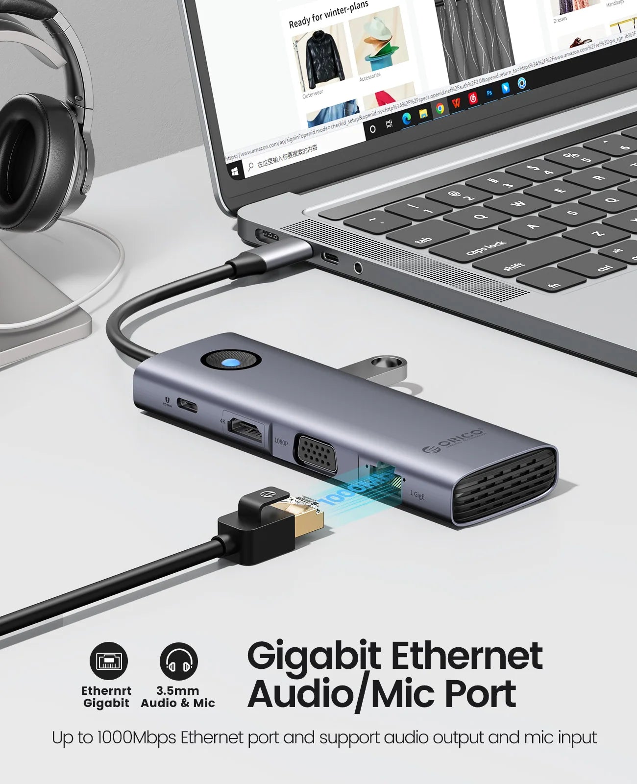 Docking Station C HUB HDMI USB 3.0 MacBook Pro Laptop