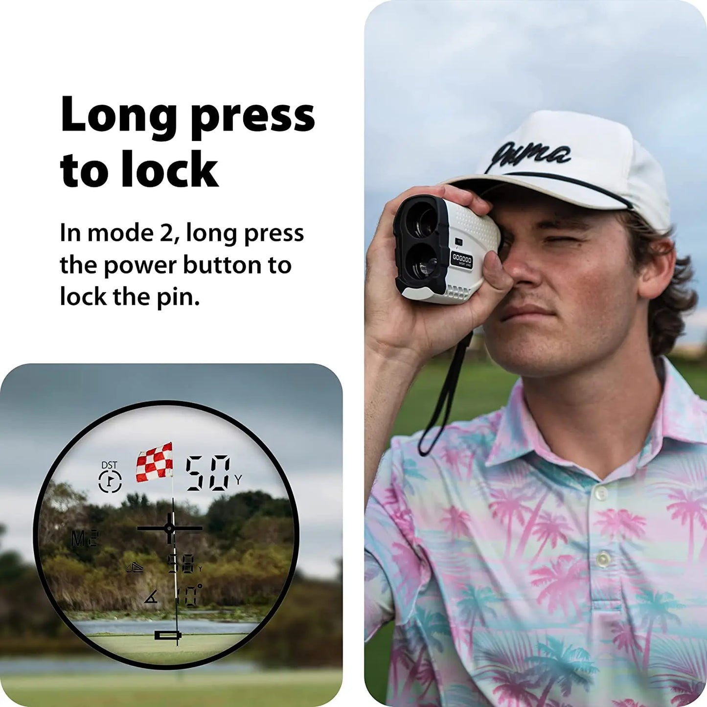 Gogoro Sport Laser, Golf/ Hunting Rangefinder, 600m with Slope Switch