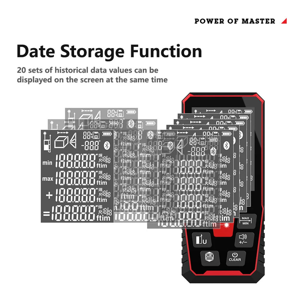 Laser Rangefinder Distance Meter Finder Building Measure Ruler Laser Tape Range