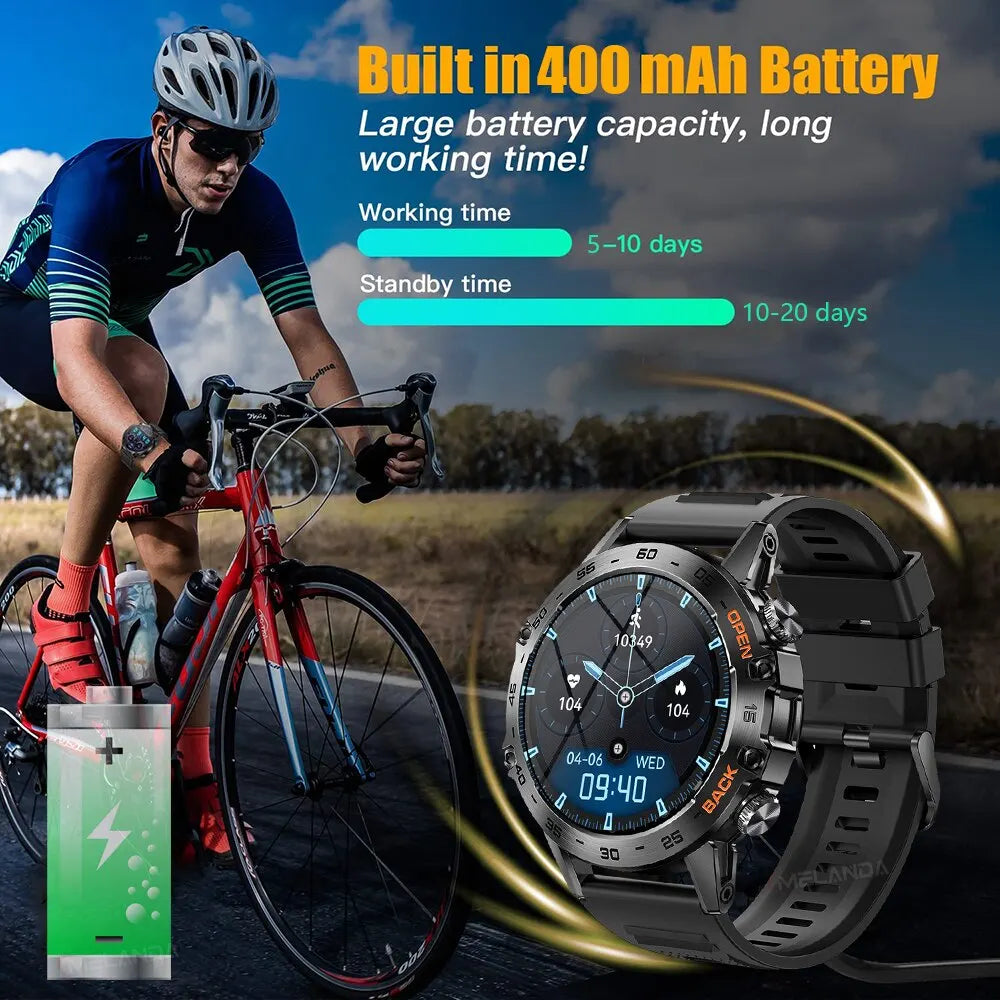 " Bluetooth Call Smart Watch Men Outdoor Sports Heart Rate Monitoring