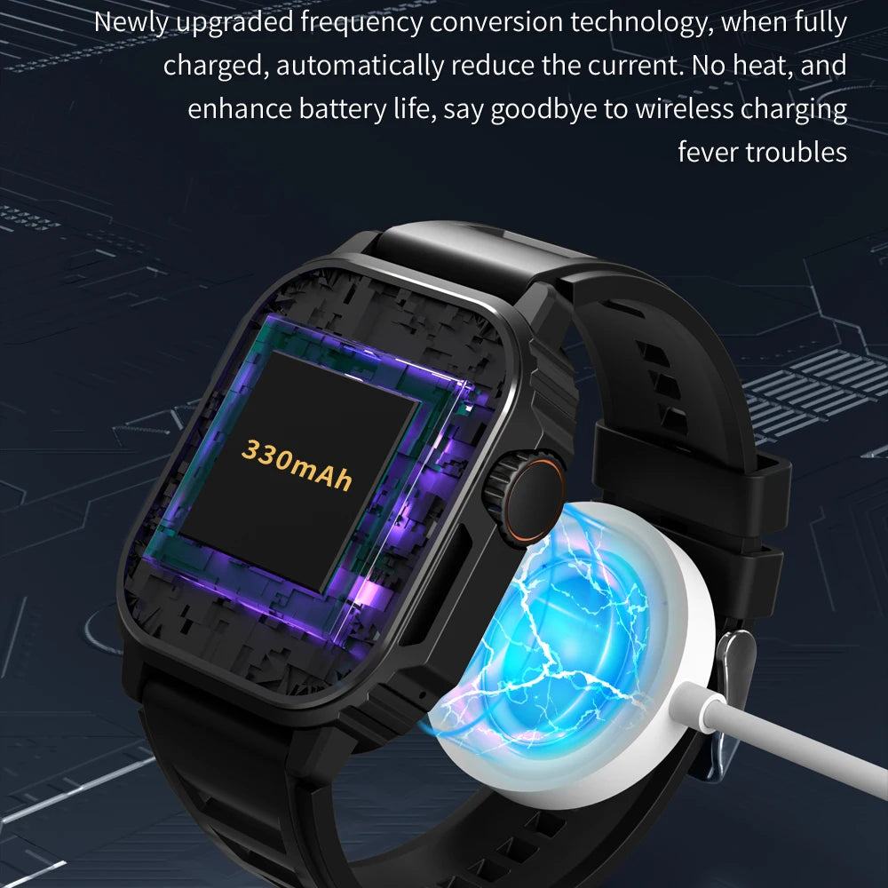 2024 Military Outdoor Smart Watch Screen Compass Siri Voice