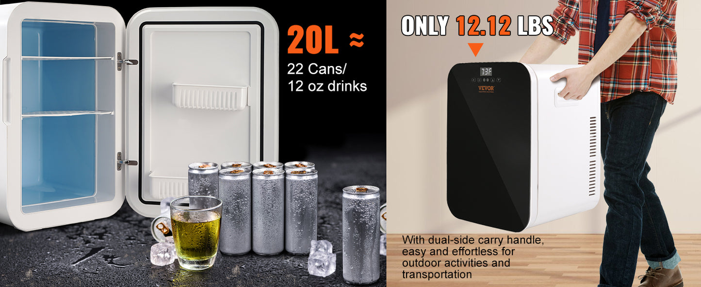 VEVOR 20L Mini Refrigerator Portable Cooler Ice Box