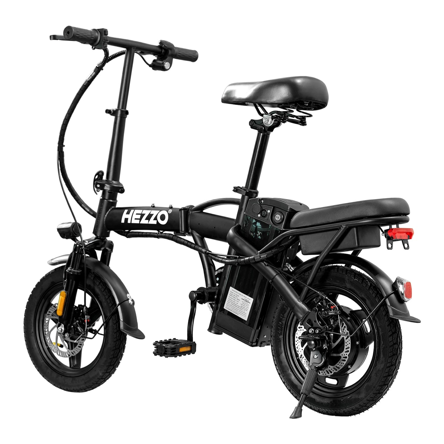 Hezzo Bicycle Foldable Electric Bike W/ Seat & Basket 14''