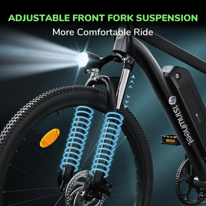 Qisinwheel  26" Mountain Bike 20MPH Max Range 55 Miles