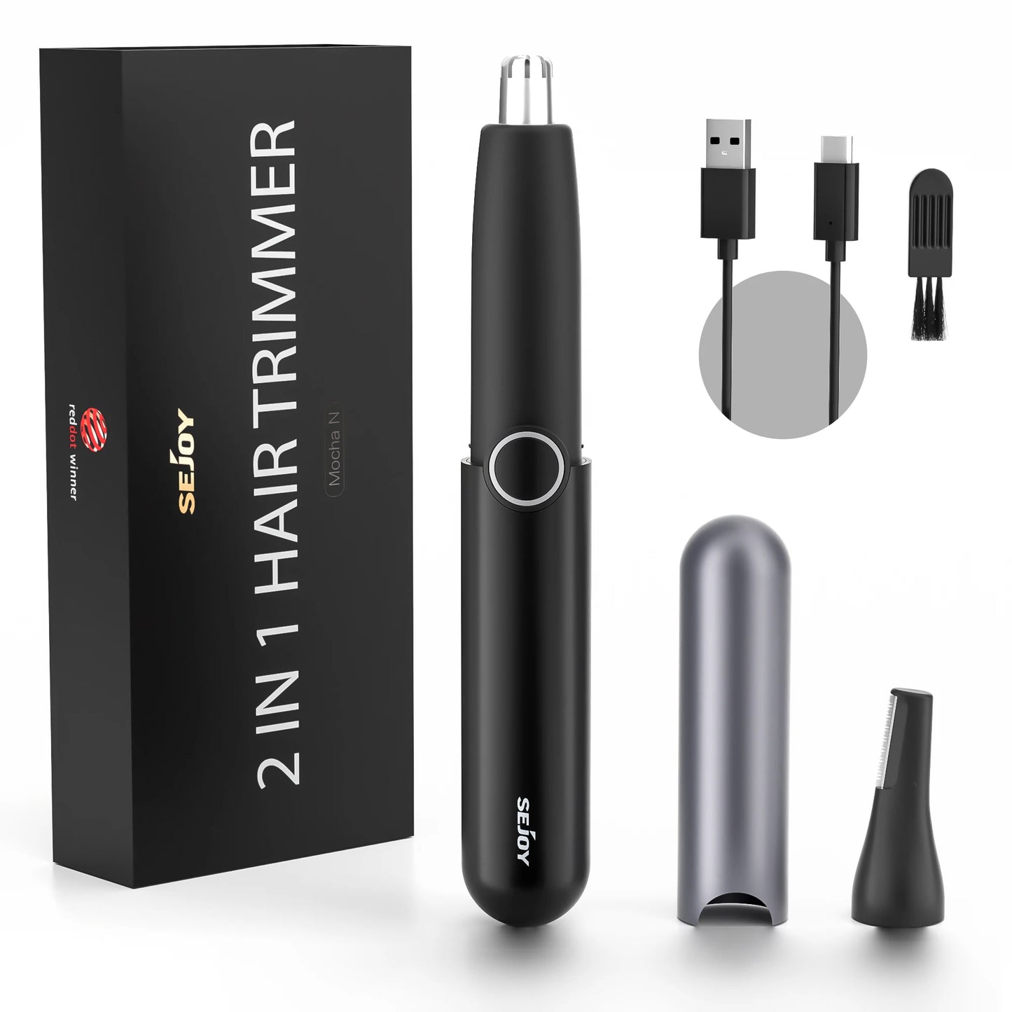 Electric Nose Hair Trimmer 2 in 1 USB Rechargeable and Ear Trimmer