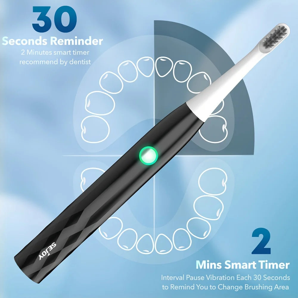 Electric Toothbrush Rechargeable Fast Charge 3 Modes 4 Brush Heads