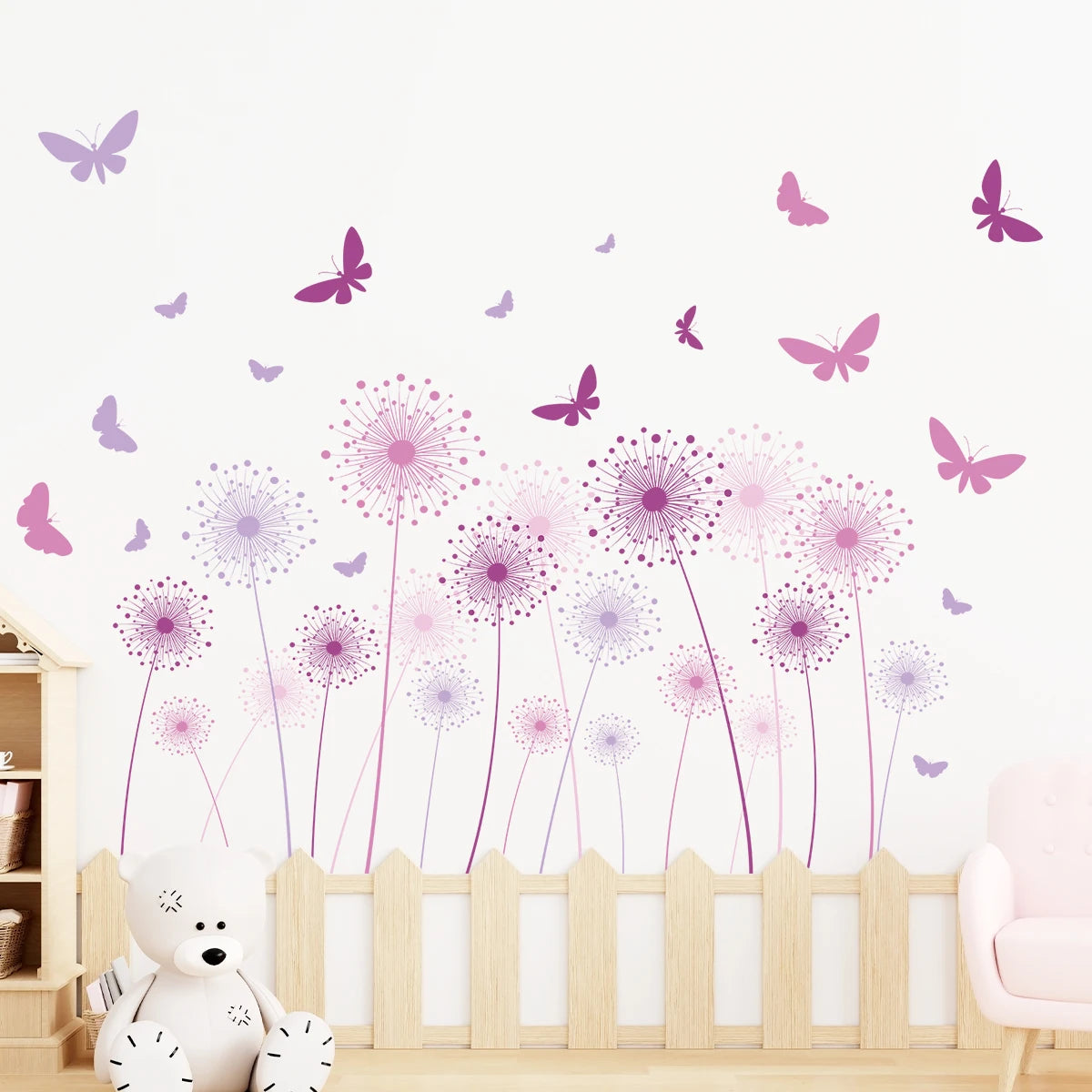 Cartoon Blowball Butterfly Wall Stickers Living Room Decoration