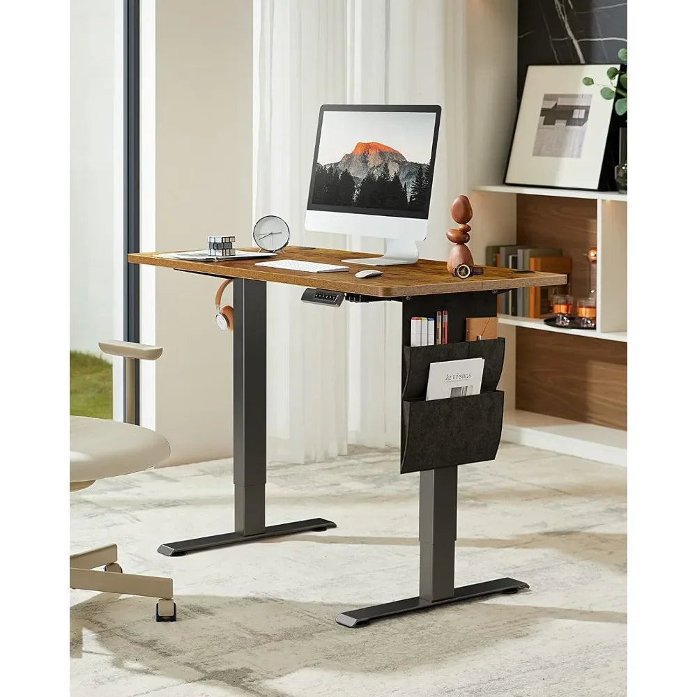 Standing Desk Adjustable Electric Desk with Storage Bage
