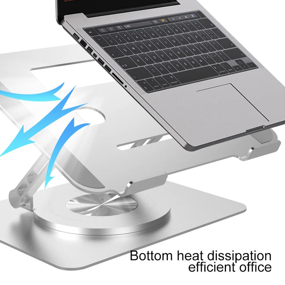 Foldable Laptop Stand Aluminum Alloy Lifting Cooling Notebook Support Bracket 360°Rotatable Tablet Holder Base for MacBook Pro