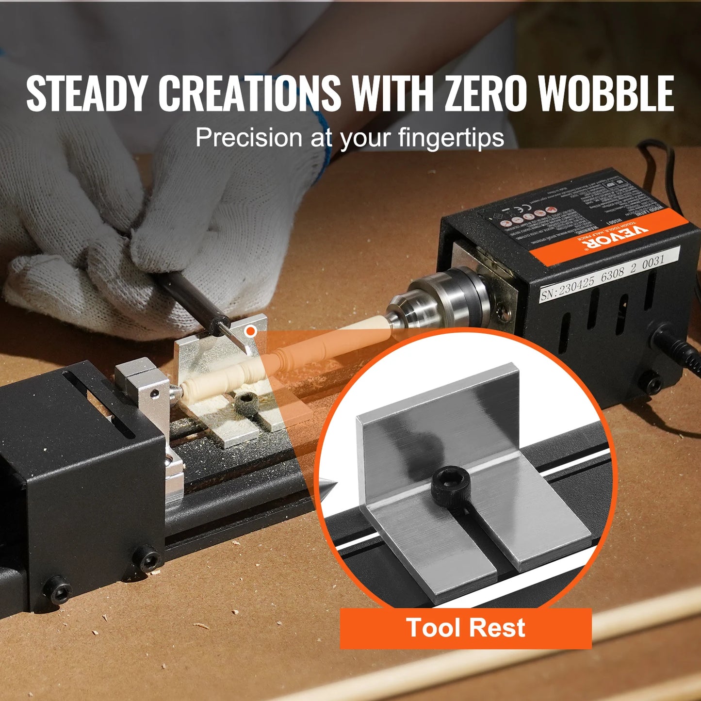 Mini Wood Lathe Machine 7 Speeds Wood Drill Rotary Tool