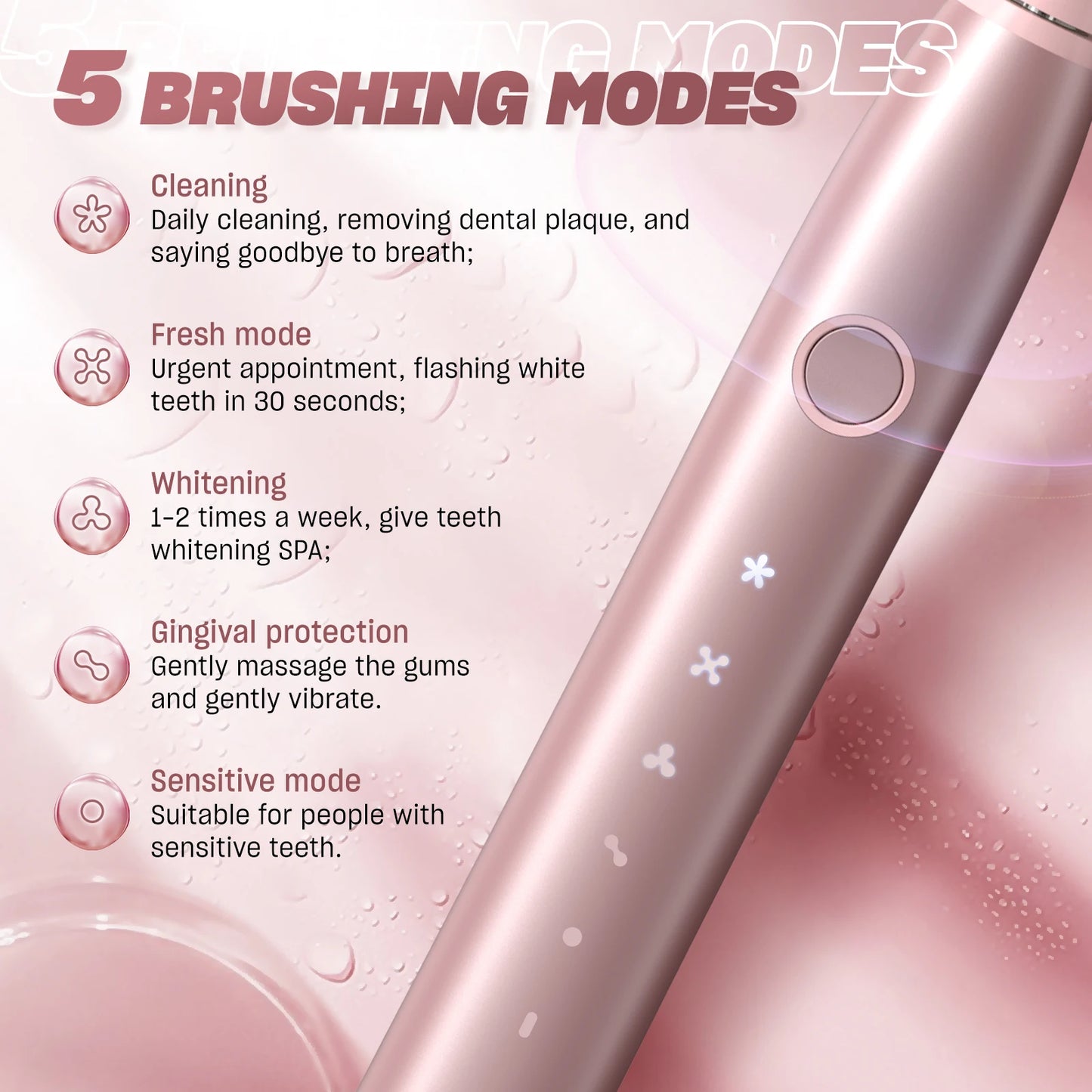 Sonic Electric Toothbrush Oral Cleaning Modes Smart Rechargeable