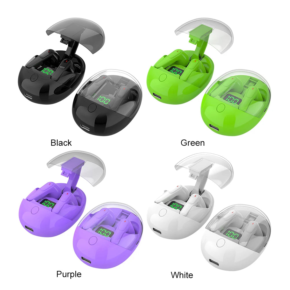Wireless Stereo Earphones Waterproof Bluetooth-Compatible Gaming, Headsets Noise Reduction