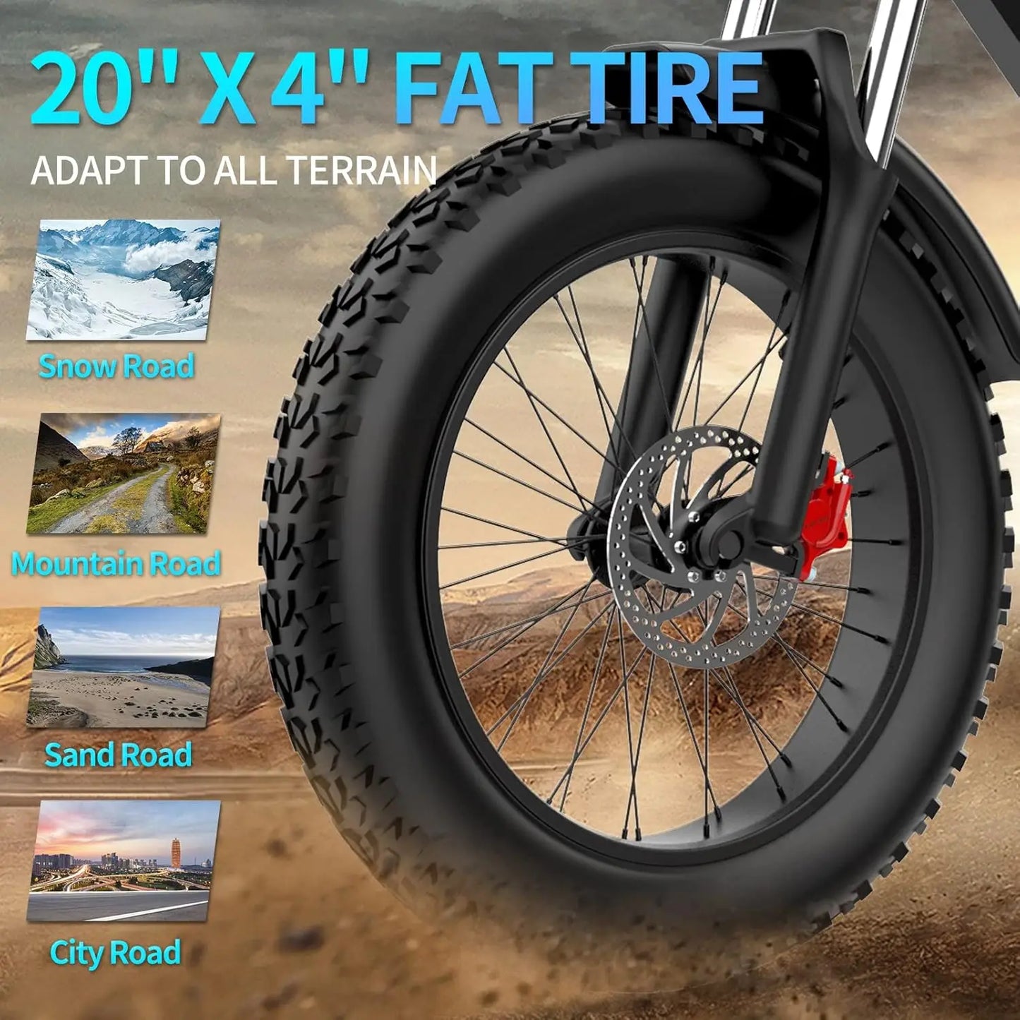 1000/2000W, 25/30/37MPH, Electric Motorcycle for Adults 20" Fat Tire