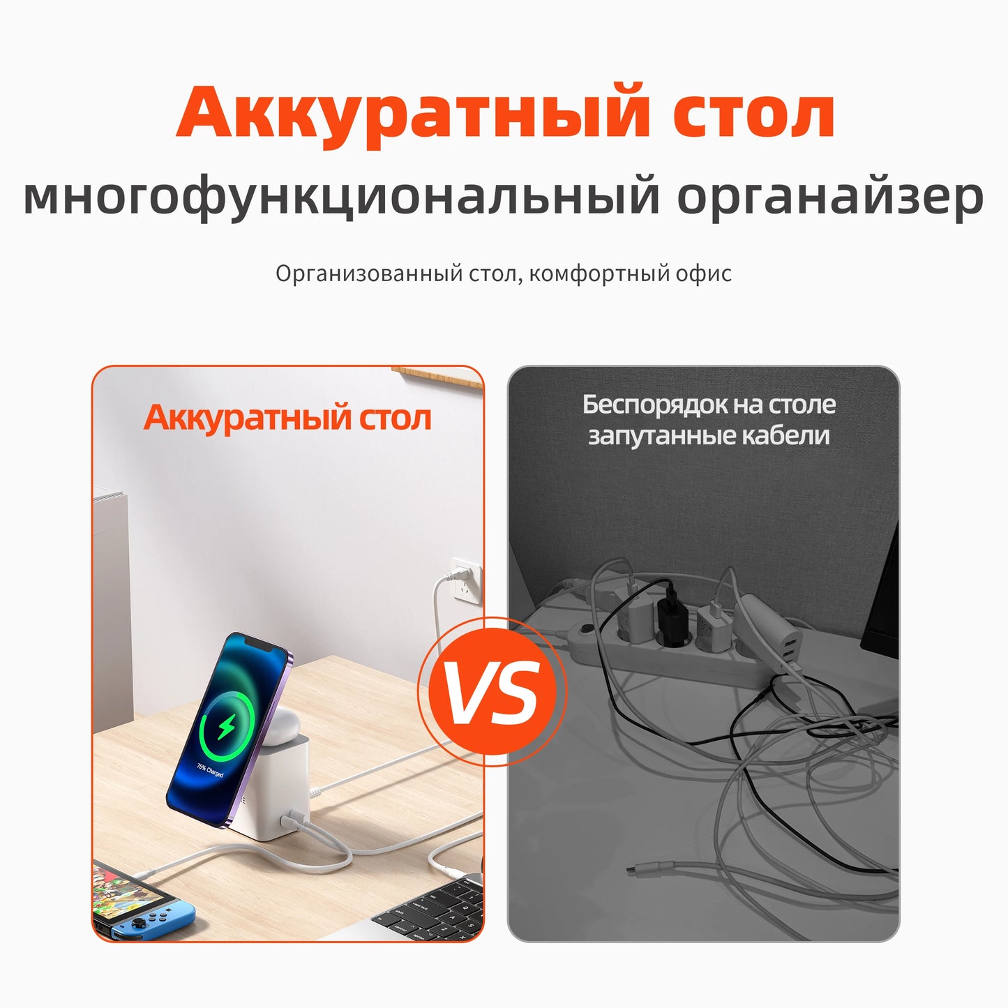 Wireless Charger Magnetic Station Fast Charging Portable Foldable