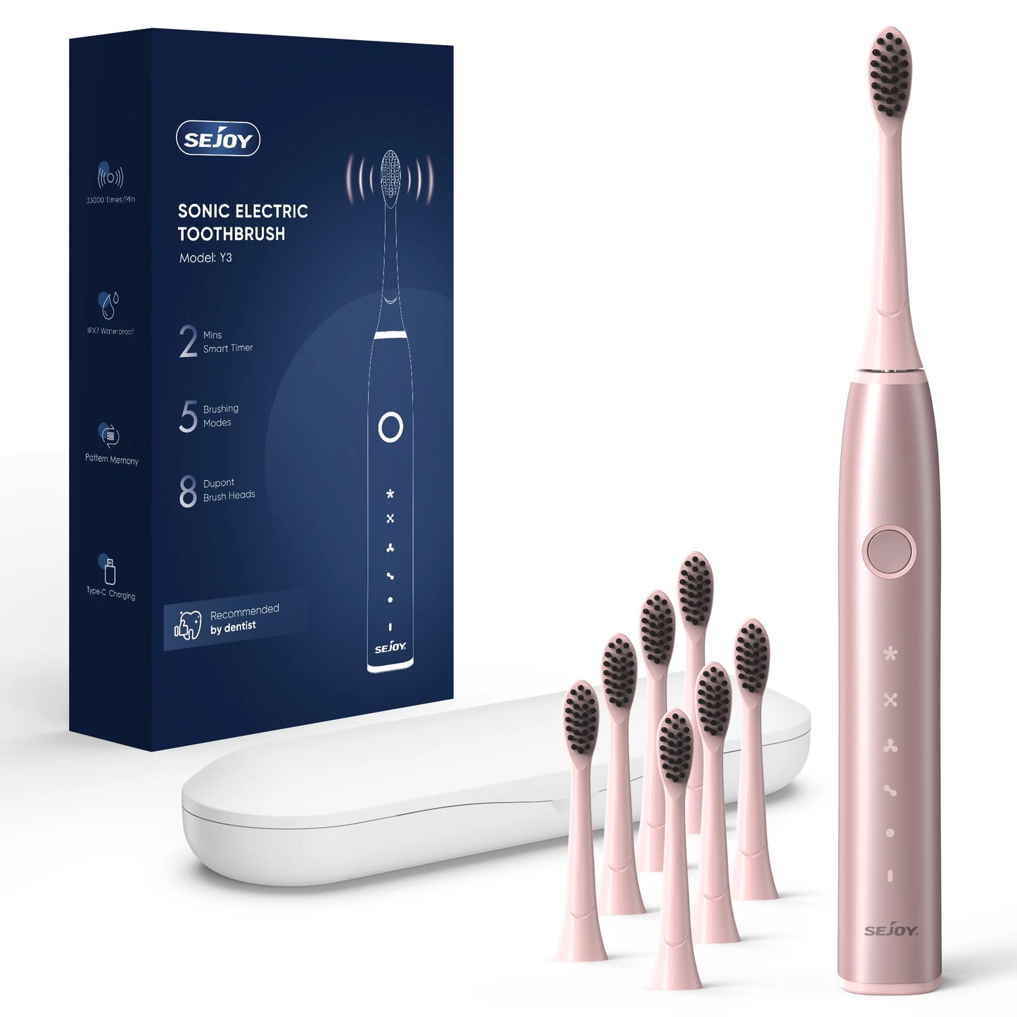 Sonic Electric Toothbrush Oral Cleaning Modes Smart Rechargeable