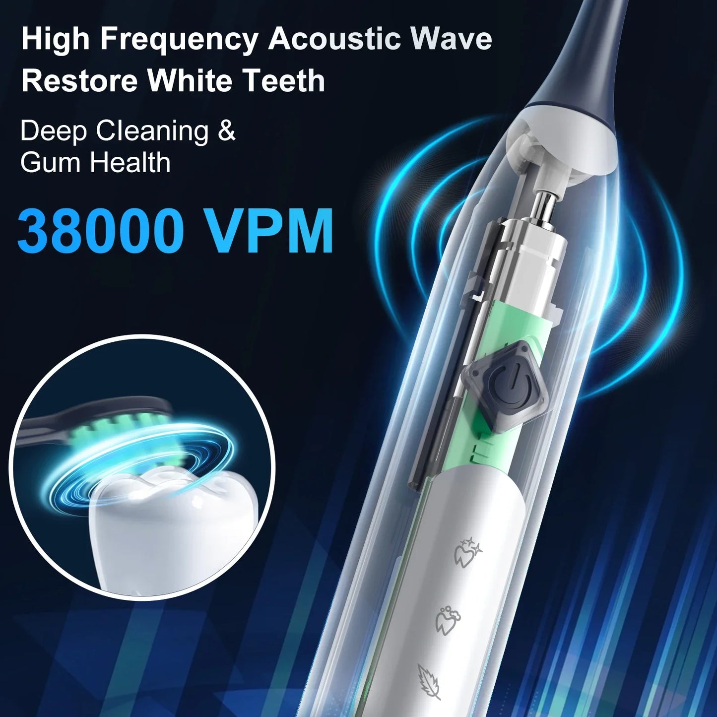 Oral Personal Sonic Electric Toothbrush 5 Modes Smart Rechargeable