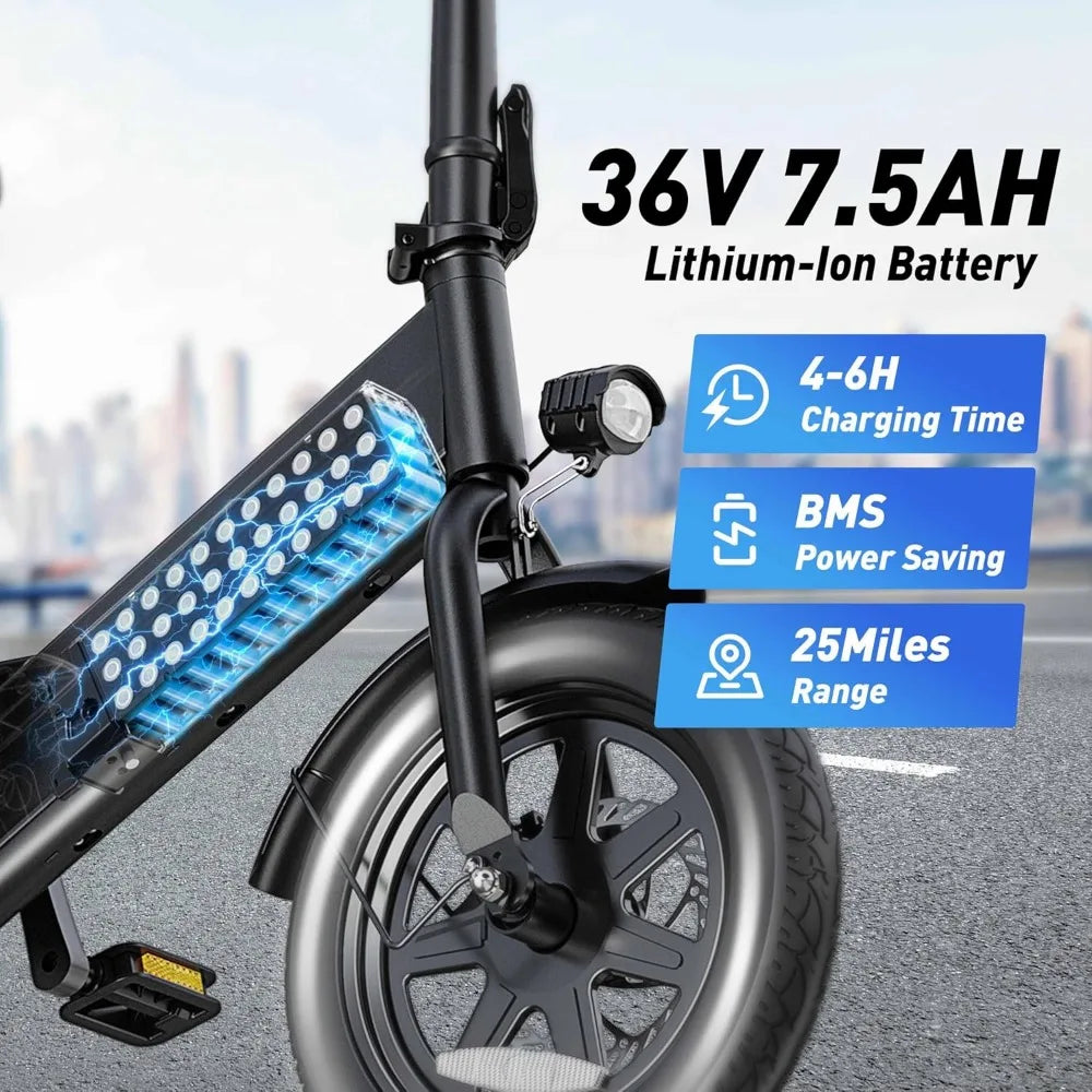 Electric Bike for Adults Teens, 36V 7.5Ah Battery