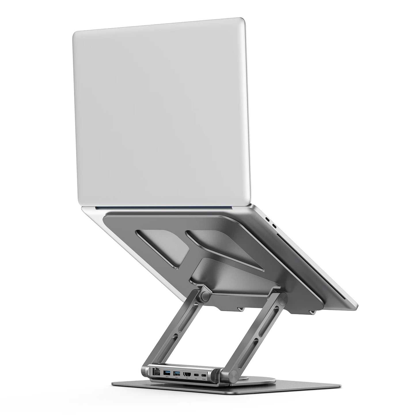 USB C Laptop Docking Stand with 360 Rotating Base Detachable